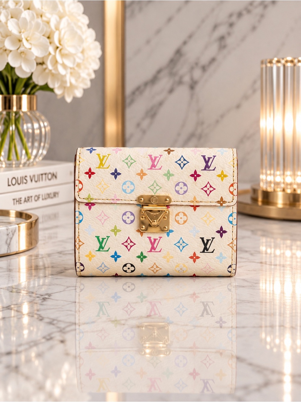 Louis Vuitton x Murakami White Multicolor Koala Compact Wallet | Full Inclusion